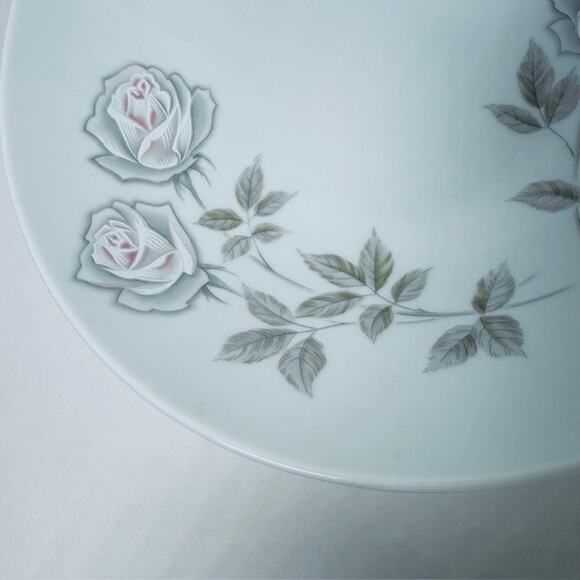 Noritake Edenrose Round Vegetable Serving Bowl Gray/Pink/White Roses VTG - Picture 7 of 11